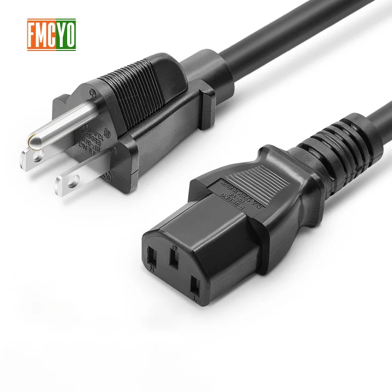 

US 2m 3m 2 pin Round AC US Plug Power Cord Cable Lead For Computer/Printer/Rice Cooker