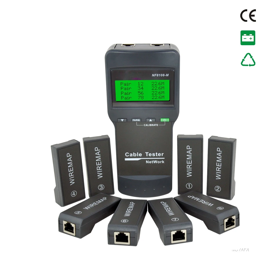 

NF8108-M Network Cable Tester Meter Length8 remote units Cat5E/ 6E UTP STP CAT5 RJ45 Cable length tester