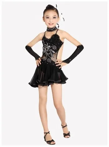 Newest Sexy Lace Sleeveless Sequin Girls Kids Ballroom Dresses font b Tango b font Salsa Latin