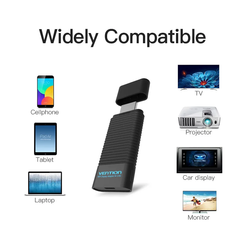 Беспроводной HDMI приемник Vention EZCast 2 4G/5G Wi Fi дисплей адаптер ключа 1080P Smart TV флешка