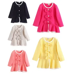 

Fashion New Child Kids Girl Princess Toddlers Clothes Bow Long Sleeve Dress 2-7Y