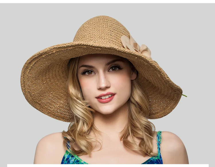 Модные яркие полыни большой цветок Кружево соломенная шляпа модная летняя женская Защита от Солнца шляпа Защита от солнца экран Кепки пляжные Шапки