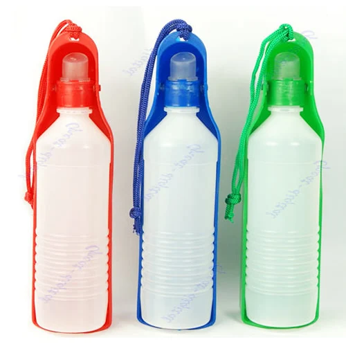 

Pet Dog Portable Travel Hiking Water Bottle Bowl 500ml