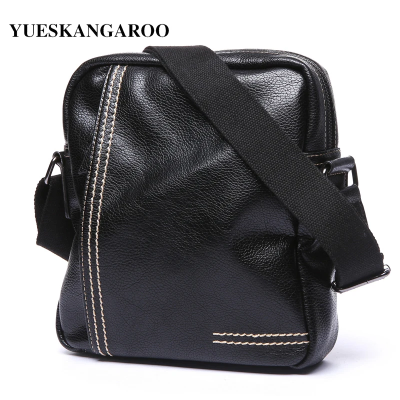 YUES KANGAROO Brand Men Leather Bag Fashion High Quality Soft Vintage