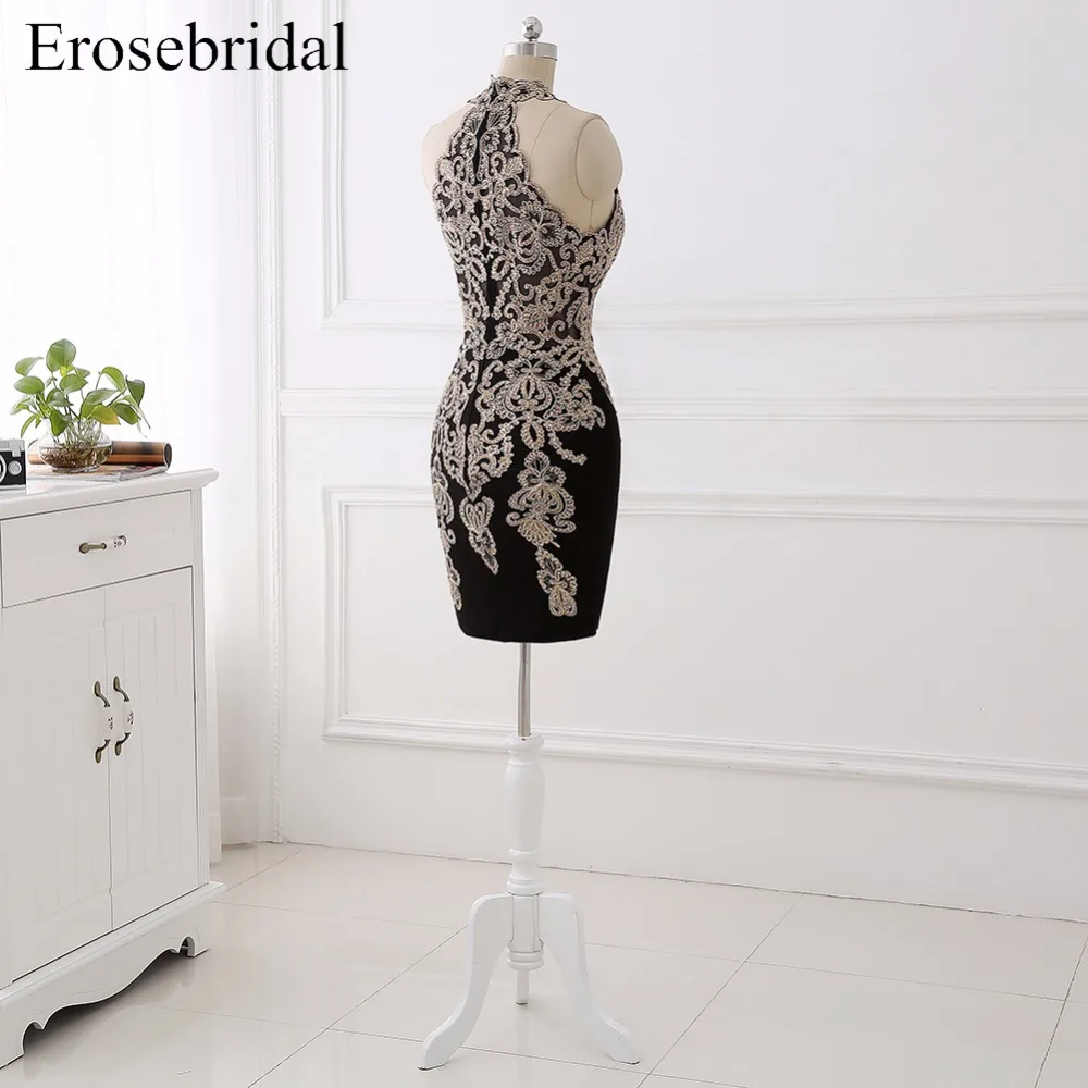 Уникальные черные короткие платья для выпускного вечера Erosebridal 2017 платье с
