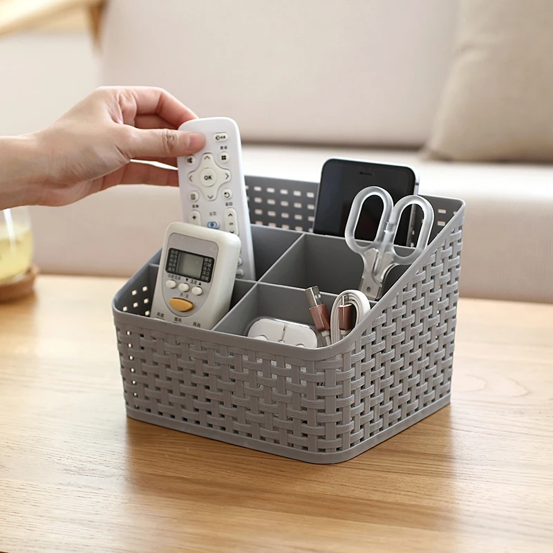 Multi-Purpose Desk Organizer PP Plastic Desktop Storage Box Case Pen Pencil Holder Plastic Cosmetic