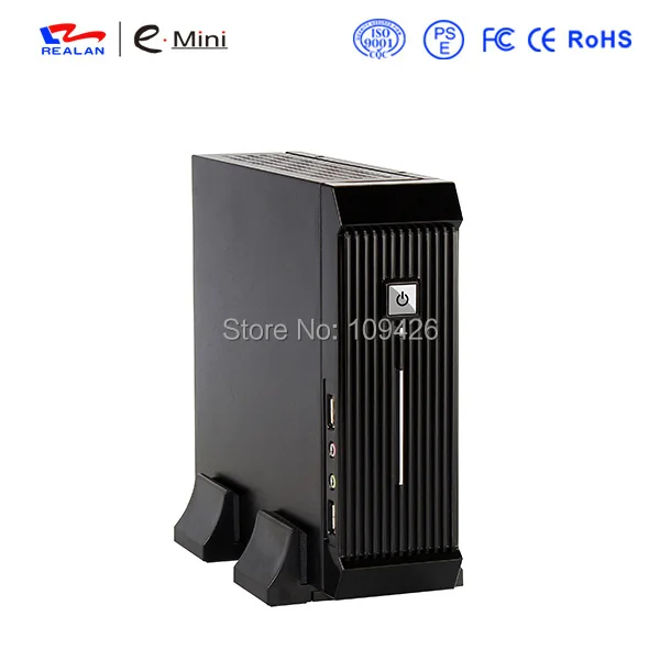 Realan الأسود البسيطة ITX HTPC PC حالة E 3016 مع امدادات الطاقة مروحة