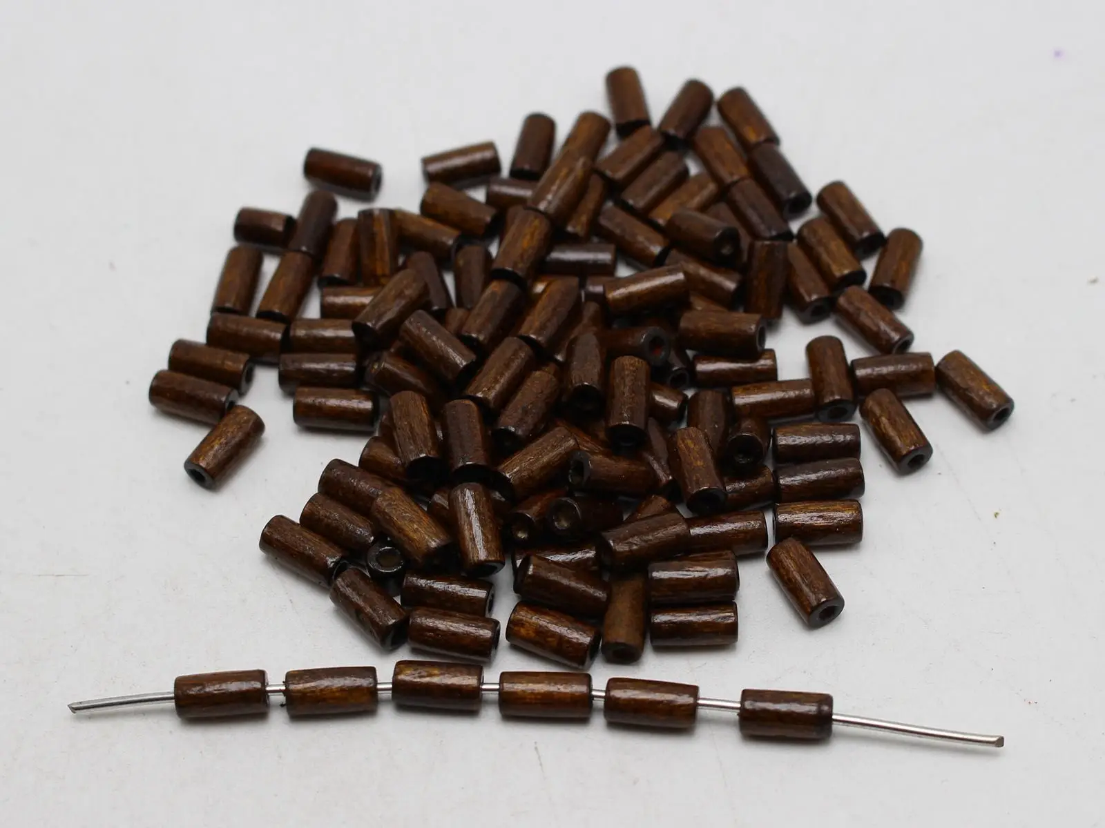 

1000 Brown Wood Column Tube Beads 4X8mm~Wooden Spacer