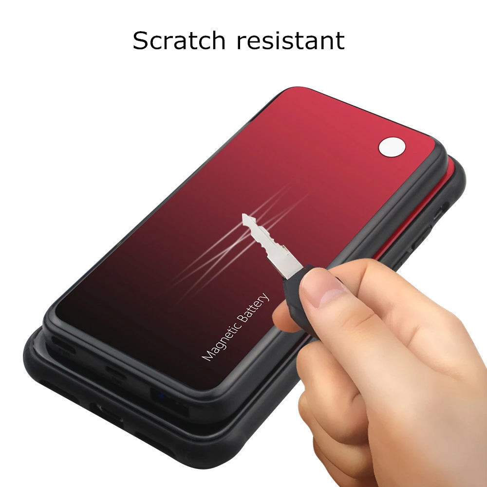 

2019 5000mah Backup Power Bank Back Clip Battery Case For Samsung Galaxy S10 Wireless Magnetic Battery Charger Case