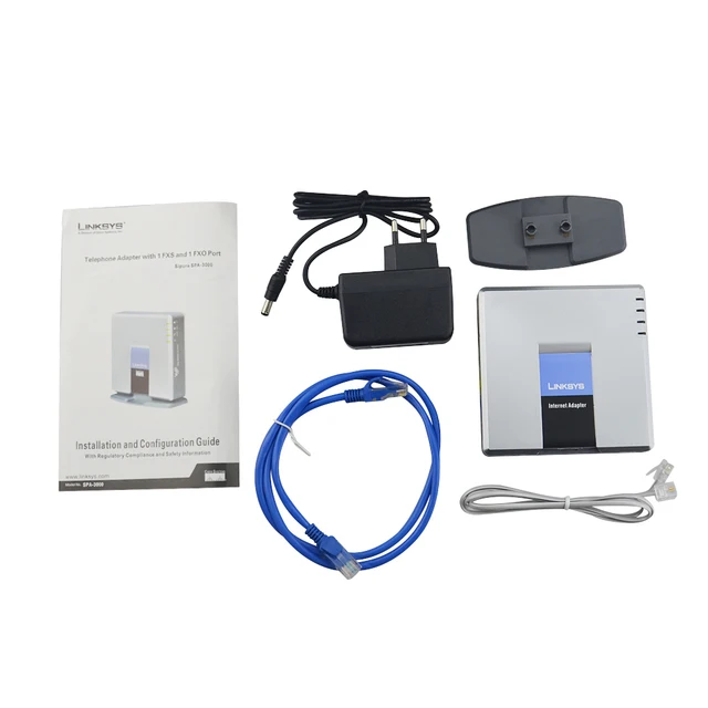 Free Shipping!Unlocked linksys voip gateway SPA3000 voice over IP FXS FXO Voip adapter IP PBX FXS gateway no retail box