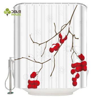 

DEARHOUSE Shower Curtain Grey Gift Box Christams Decor Shower Curtain Bathroom Curtain Home Decoration