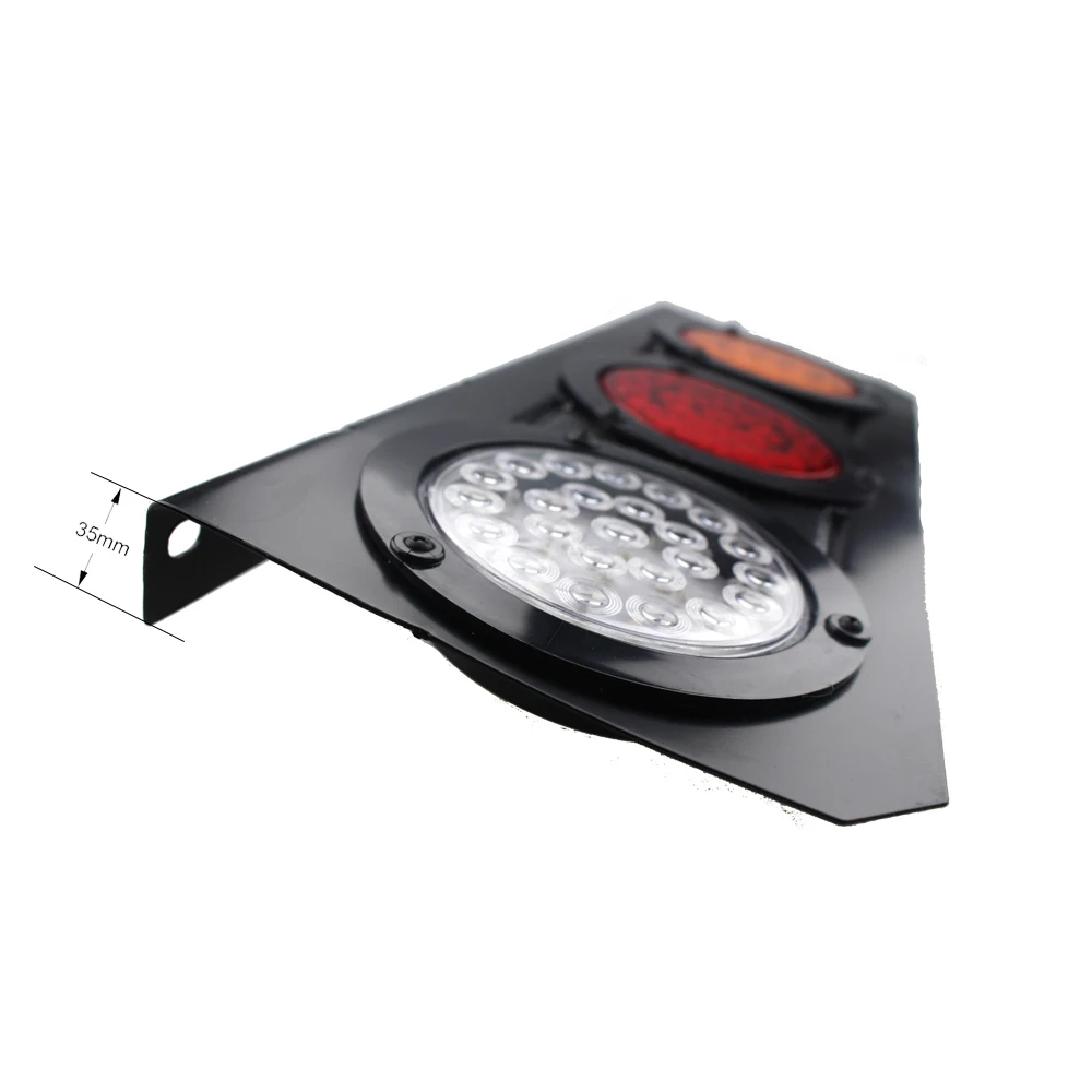 Red Yellow White 24V Car Round Tail Lights Turn Signal Light Running Rear LED Reflectors Truck Side Warning Tail Lights (4)