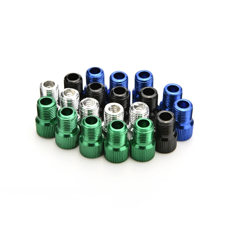 Red Presta à Schrader Vélo Roue MTB Pneu Valve Pompe Adaptateur Convertisseur