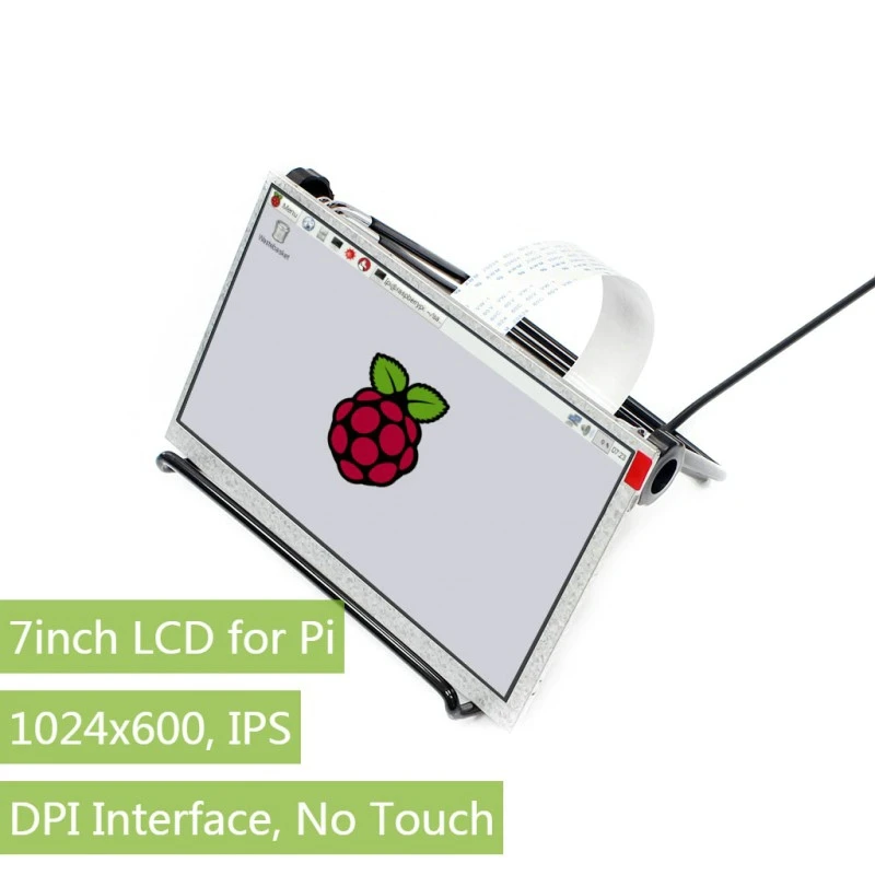 Raspberry Pi 7 дюймов ips Дисплей с 1024x600 Разрешение Точек на дюйм интерфейс без сенсорного управления для RPI 2B/3B/3B+/Zero W