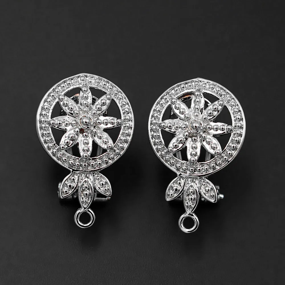 Серьги-гвоздики клипсы с петлей соединитель филигранные африканские