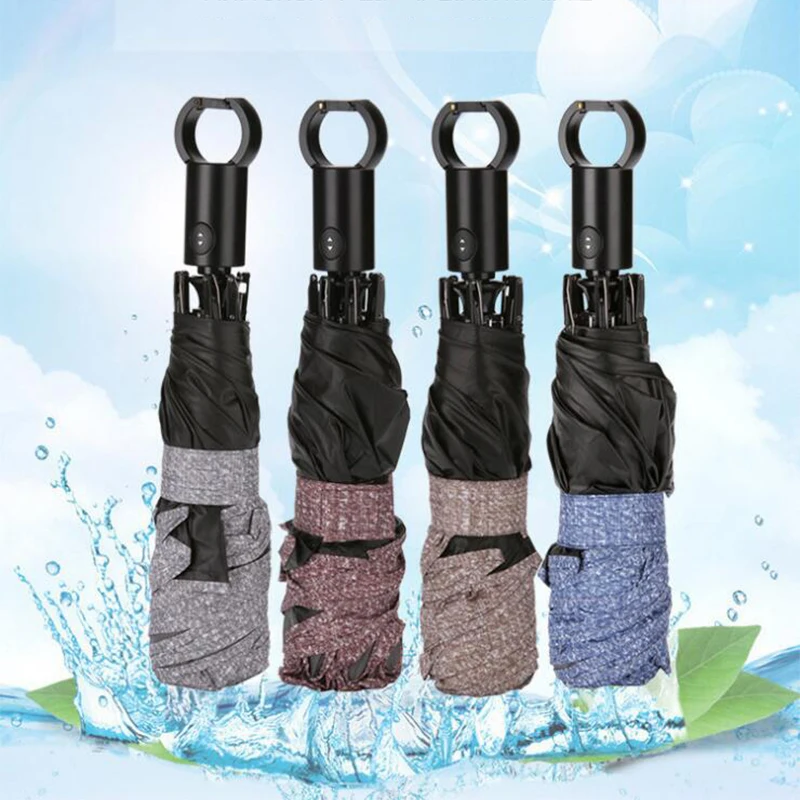 Comprar Nuevo patrón originalidad moda inversa Paraguas automático a prueba de viento hombres y mujeres ultravioleta prueba novela paraguas sombrilla