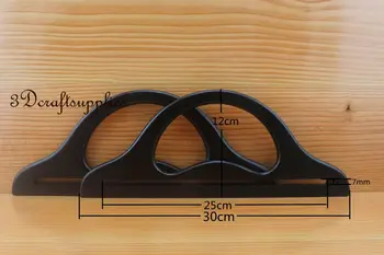 

wooden handles Purse handles handbag handle a pair black 11 1/2 inch M40