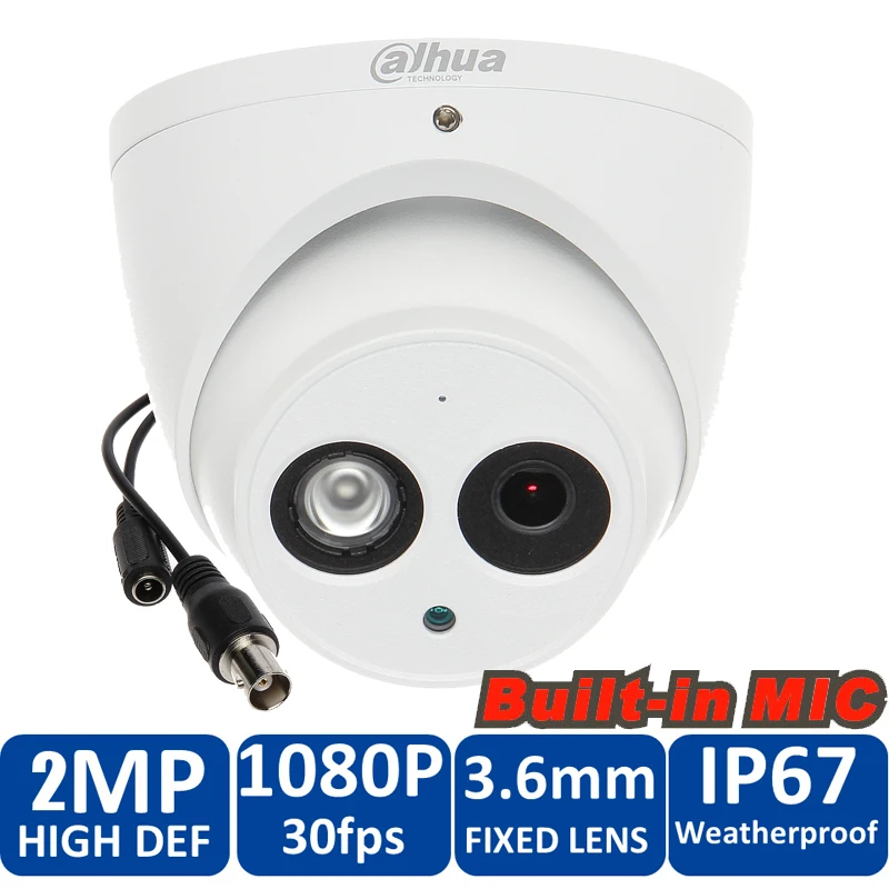 Оригинальная Dahua 2MP 1080P Водонепроницаемая CVI ИК камера для глазного яблока|Камеры