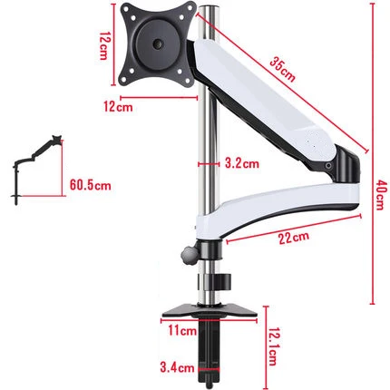 

40cm DL-GM111 17-27" grommet clamp base LCD LED Monitor Holder Arm mount desk stand mechanical Spring Full Motion