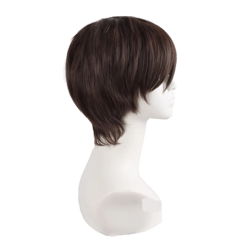 Coshome Attack On Titan Wigs Mikasa Levi Sasha Eren Cosplay Costume Wig Black Yellow And Brown Anime Short Hair (8)