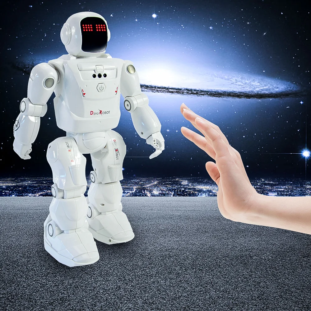 

RC Leading RC2108 Smart Dancing Mode Robot Motion Control Programmable Actions Facial Light Sounds RC Toy Kid Gift