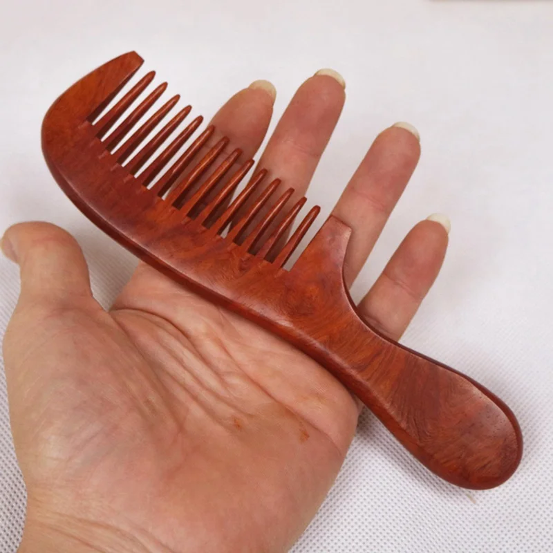 

Women's Large Wide Tooth Sandalwood Comb For Detangling Thick Curly Hair / Aromatic Smell Wooden Combs