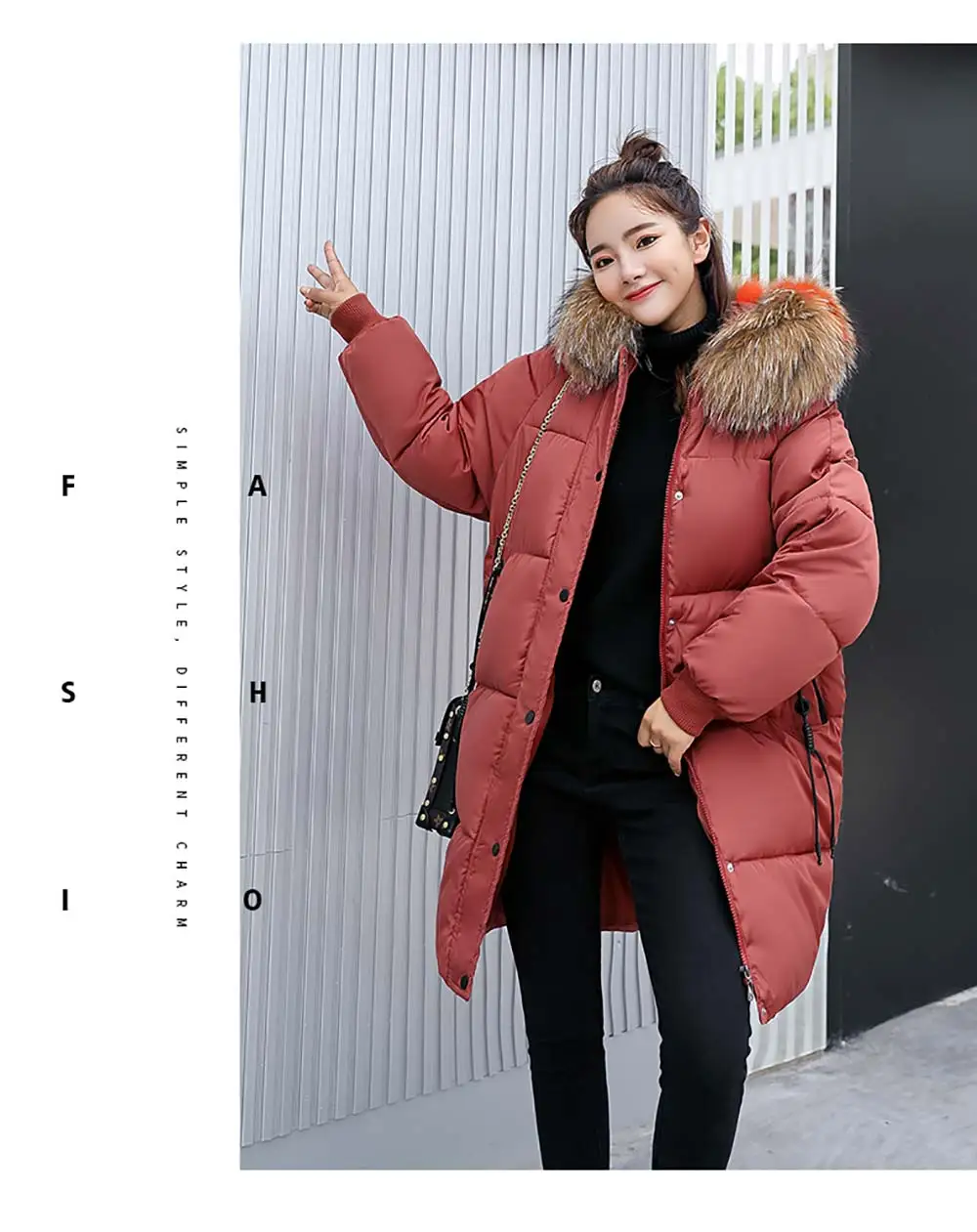 PinkyIsBlack/Новинка года; стильная зимняя куртка для женщин; пальто с искусственным воротником; Женская парка с толстой хлопковой подкладкой; зимнее длинное пальто