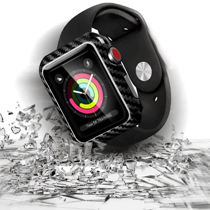 Для Apple Watch чехол из углеродного волокна серия 4 3 44 мм 42 38 Роскошный ультра тонкий