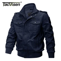 TACVASEN Pilot Bomber Jacket Coats Mens Cotton Cargo Jackets With Zipper Pockets Retro Casual Work Jacket Male Clothing Outwear - Image 6