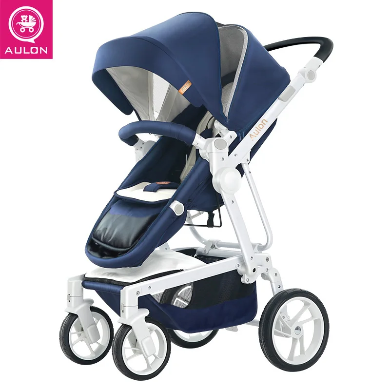 

AULON Brand Baby Stroller 2 in 1 Fold Portable Traveling Baby Cart Carriage Buggy folding Stroller Baby Pram high landscape