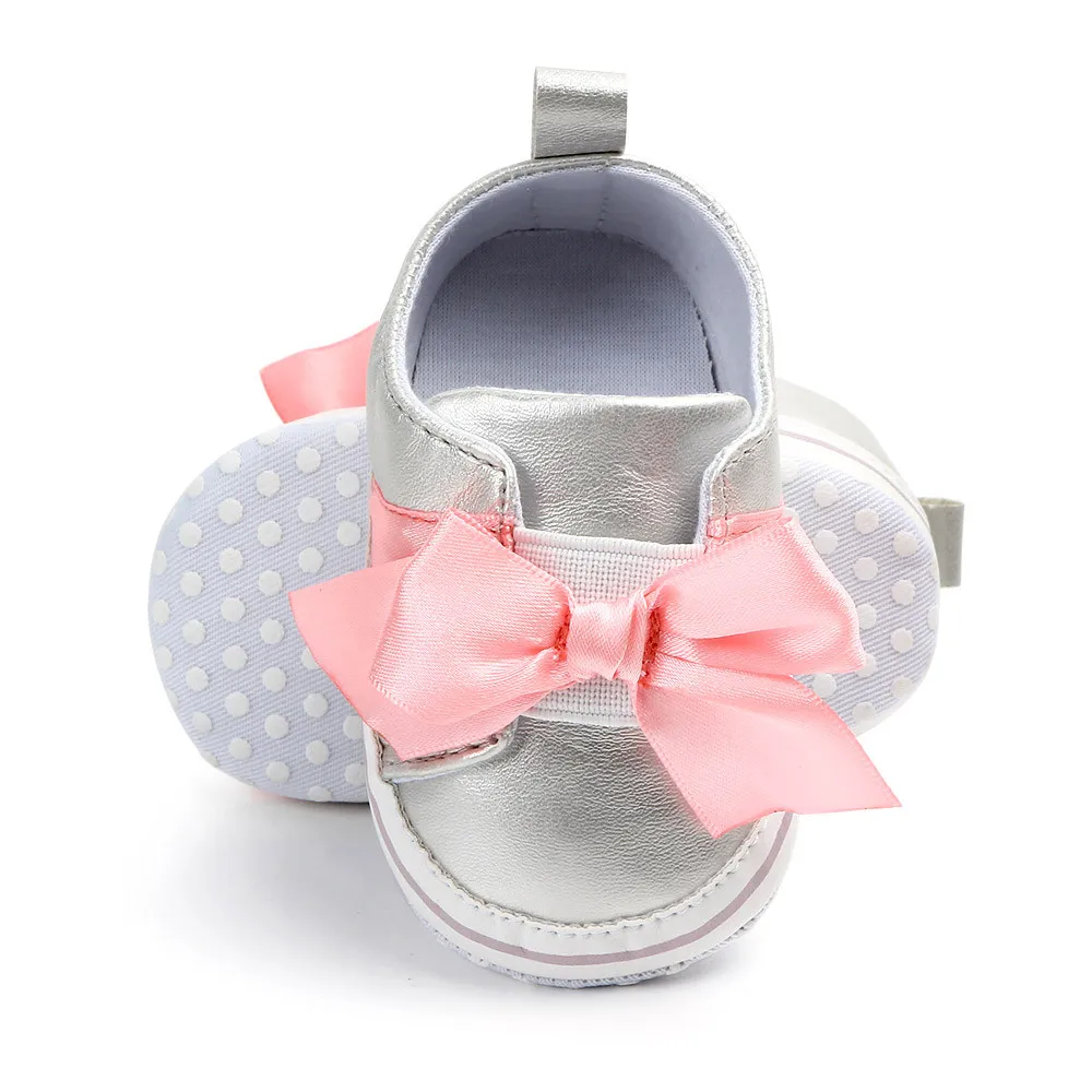 

MUQGEW Cute Baby Girls Shoes Newborn Infant Baby Bow Casual First Walker Girls Pricness Shoes Casual PU Toddler Shoes 0-15M
