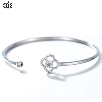 

CDE Embellished with crystals Bracelets Women Bracelet Bangle 925 Sterling Silver Jewelry Elegant Chic Bijous New