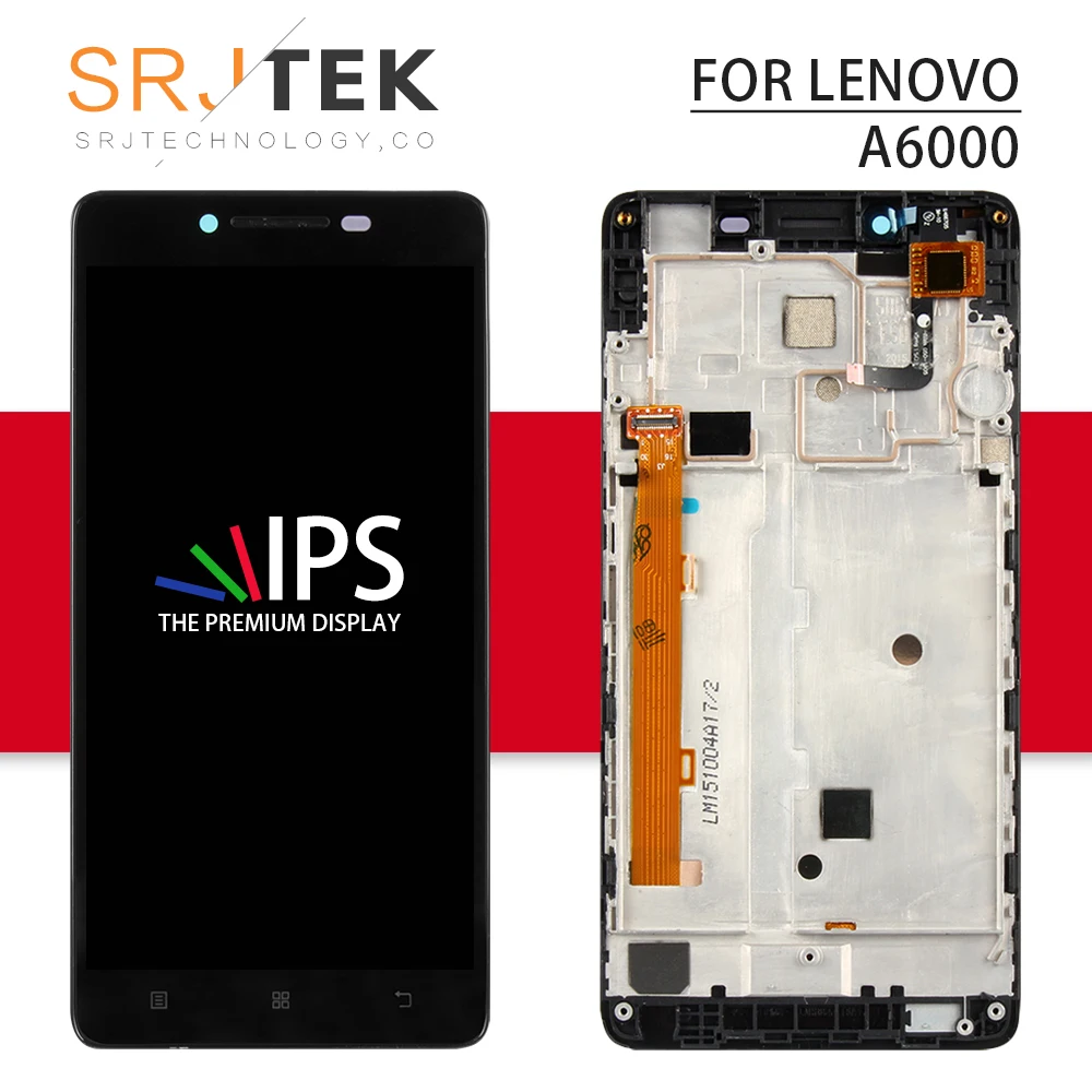 

Srjtek For Lenovo K3 LCD Lemon K30-W K30 K30-T A6000 Display with Touch Screen Full Assembly /With Frame 5.0" 1280*720 HD Black