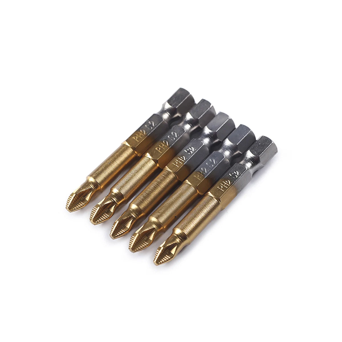 

Screwdriver Bit Set For Repair Work Screwdriver Head Hex Shank PH2 Titanium Coated 50mm Magnetic Anti-skid Cross Head Drill Bit