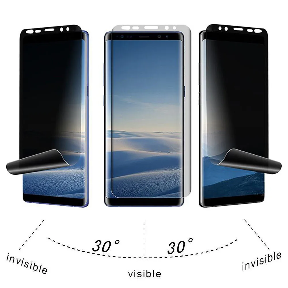 

3D Full Curved Anti Spy Tempered Glass For Samsung Galaxy A50 A30 S9 S8 Plus Note 8 9 M20 M10 Protect Privacy Screen Protector30