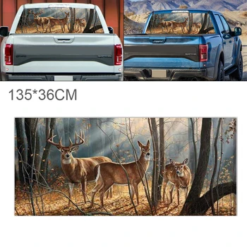 

135 x 36CM / 165 x 56CM PVC Moose Pattern Car Sun-Resistant Waterproof Rear Windshield Sticker for Trucks / SUV / Jeep