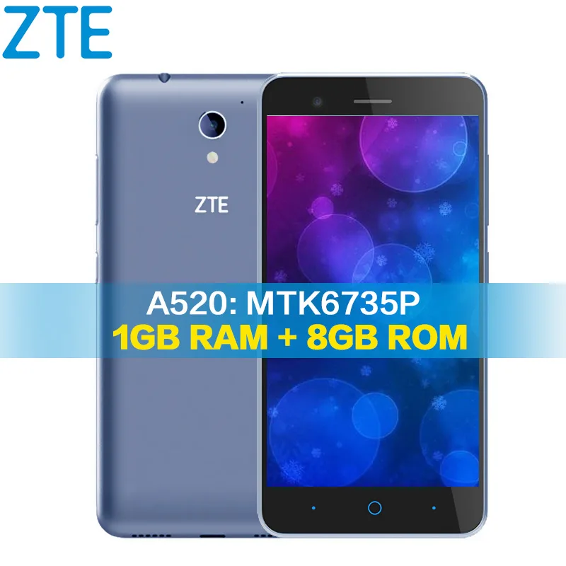 Глобальная версия zte лезвие A520 4G мобильный телефон 5 0 дюймов 1280*720 1G RAM 8G ROM 4 ядра с