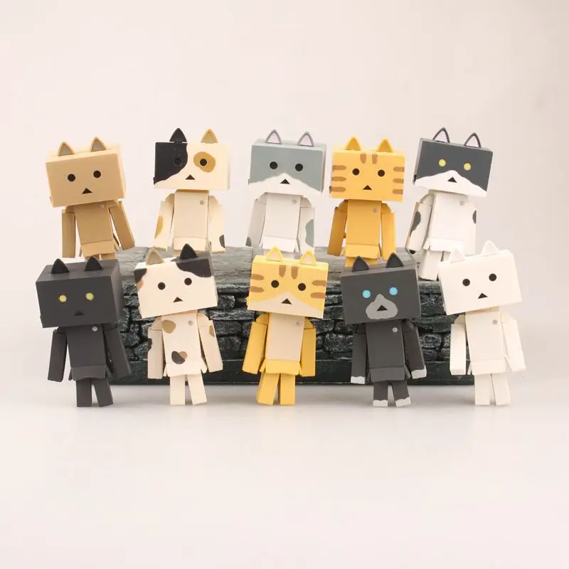 ФОТО New hot sale 10pcs/set anime figure PVC anime figure Mini cat Danboard cat danbo 8CM gift for children free shipping