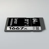 sd memory card Original Lexar memoria SD Card 1667x 250MB/s 64GB Memory Flash Card Class10 UHS-II U3 SDXC For 1080p 3D 4K video Camera cards (5)