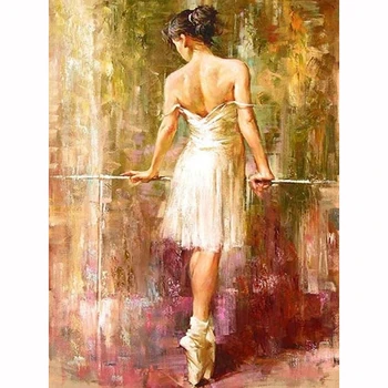 

DIY 5D Diamond Painting Ballet Girl Resin circular drill Embroidery Cross Stitch Mosaic Rhinestone decoration painting
