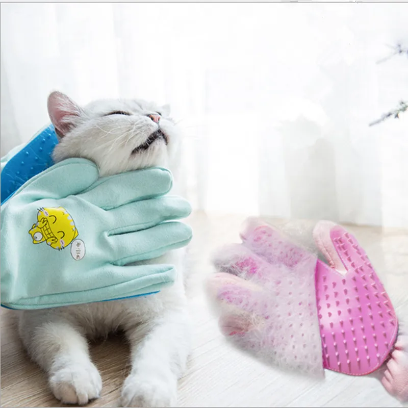 Silicone Pet brush Glove Printed Gentle Efficient Pet Grooming Glove