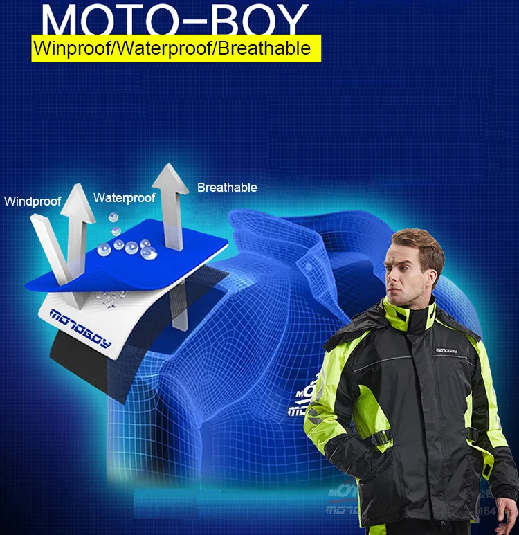 MOTOBOY внедорожные гоночные дождевики для езды на мотоцикле, светоотражающие дождевики, куртки, штаны, походные альпинистские плащи, одежда