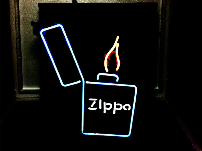 

NEON SIGN For ZIPPO LIGHTER Signboard REAL GLASS BEER BAR PUB display RESTAURANT christmas Light Signs 17*14