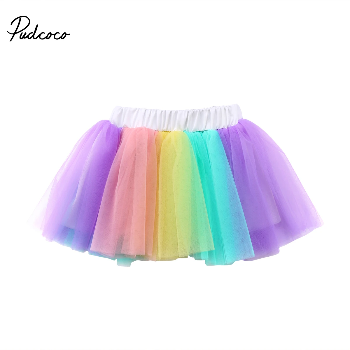 

2018 Brand New Pretty Toddler Infant Kids Baby Girls Princess Dancewear Tutu Tulle Skirt Colorful Rainbow Costume Summer 1-4t
