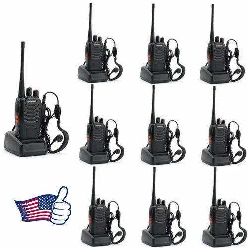 

10PCS Baofeng BF-888S 400-470MHz 5W CTCSS Dual-Band Two-way Ham Radio Walkie Talkie Transceiver bf888s 1500mAh Li-ion Battery
