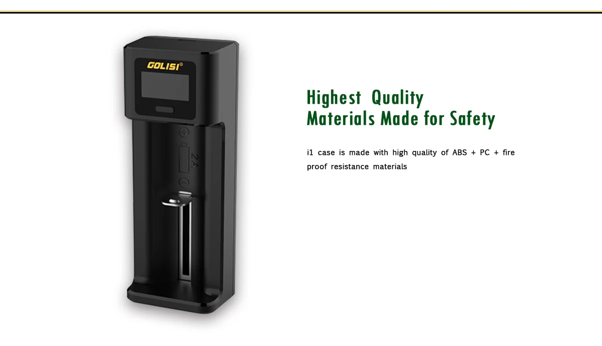 Golisi I1 LCD Display USB Port Lite Battery Charger for Li-ion/Ni-mh/Ni-cd Battery Single Slot