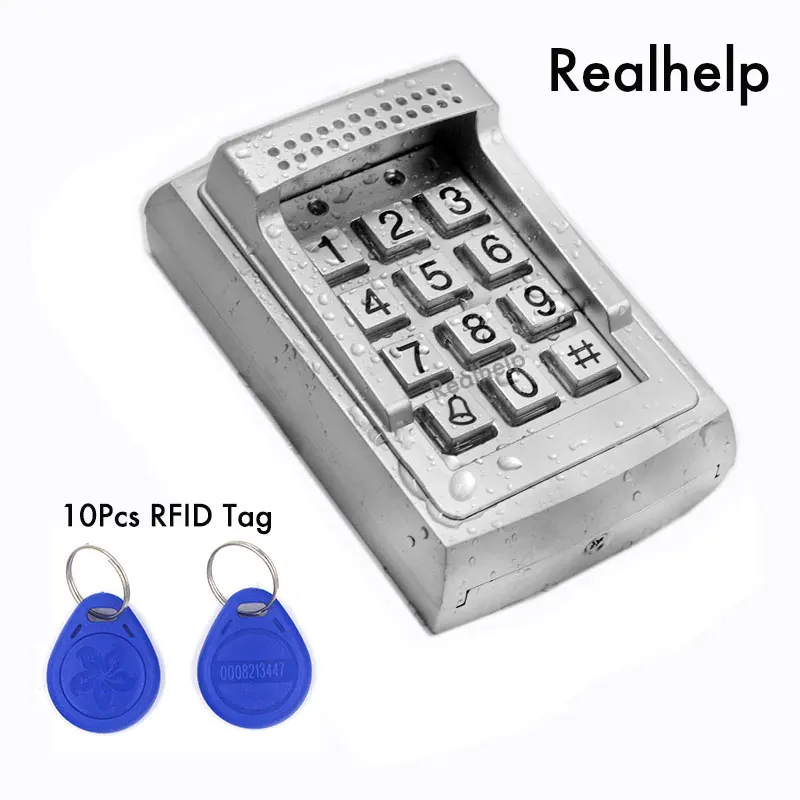 Metal Case RFID Reader door lock access standalone keypad system 1000Users Contactless Smart Card Access Built-in Buzzer