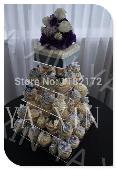 Storey 12 Cm 5 Tier Square Maypole Acrylic Wedding Cupcake Stand