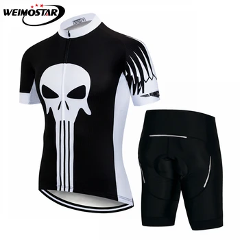 

Mens Cycling Jersey Summer Mtb Anti-sweat Bicycle Clothing Quick Dry Breathable Jerseys Gel Pad Shorts Sets Black Reflective