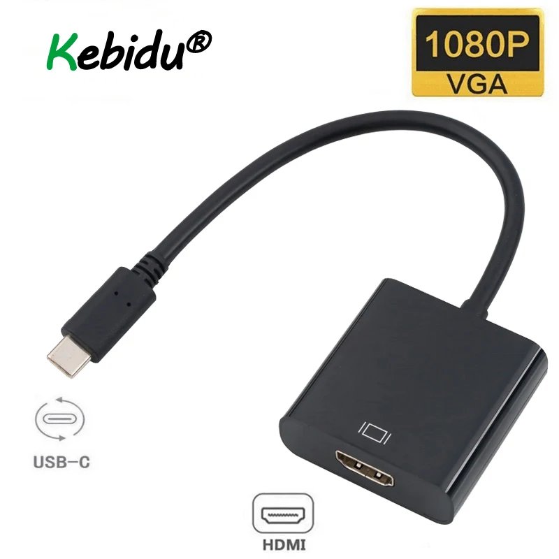 

USB C To HDMI Adapter 4K Type C 3.1 To HDMI Male To Female Cable Adapter Converter Black For MacBook Chrome For Samsung Huawei